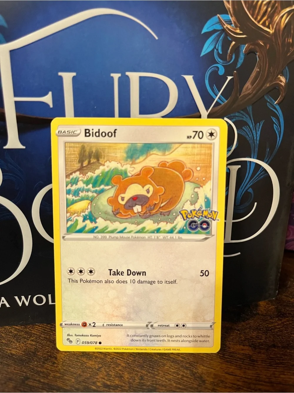 Pokemon Go Stamped Bidoof Trading Card 059/078